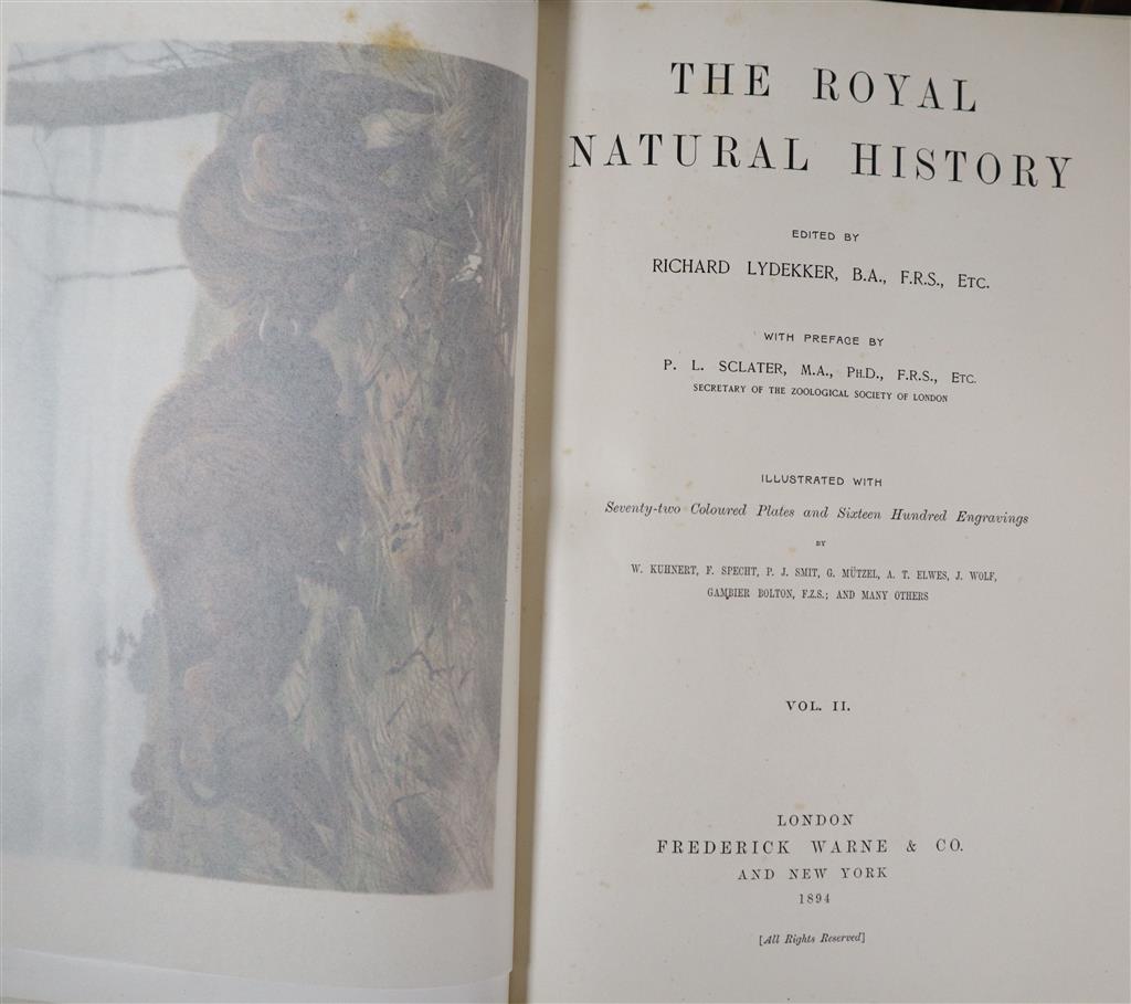 Lydekker, Richard - The Royal Natural History, 6 vols, qto, 72 colour plates, Frederick Warne, London 1893